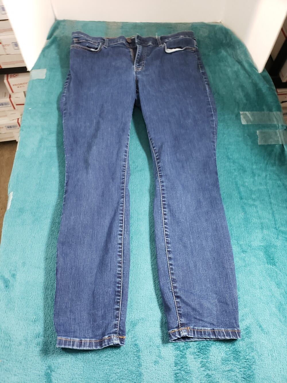 Tommy Hilfiger Jeans Size 12 Womens Blue Pants Stretch Denim Mid Rise Skinny